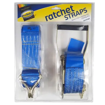 ProSolve Blister Pack Ratchet Strap50mm x  5m x  2000kg RAS (Box Qty: 8)