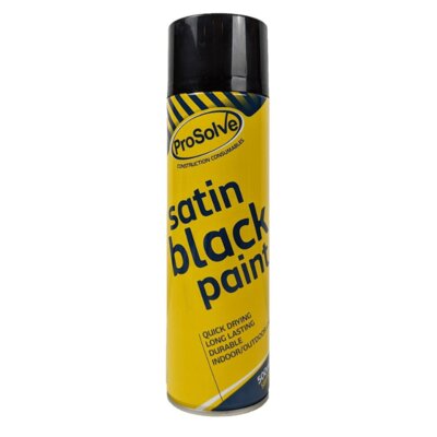 ProSolve All Purpose Acrylic Satin Paint Aerosol Black 500ml (Box Qty: 12)