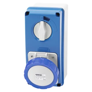 Gewiss 16A Interlocked Socket Outlet - Vertical 250V