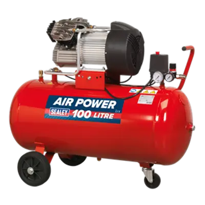 Sealey Air Power V-Twin Direct Drive 100L Electric Air Compressor